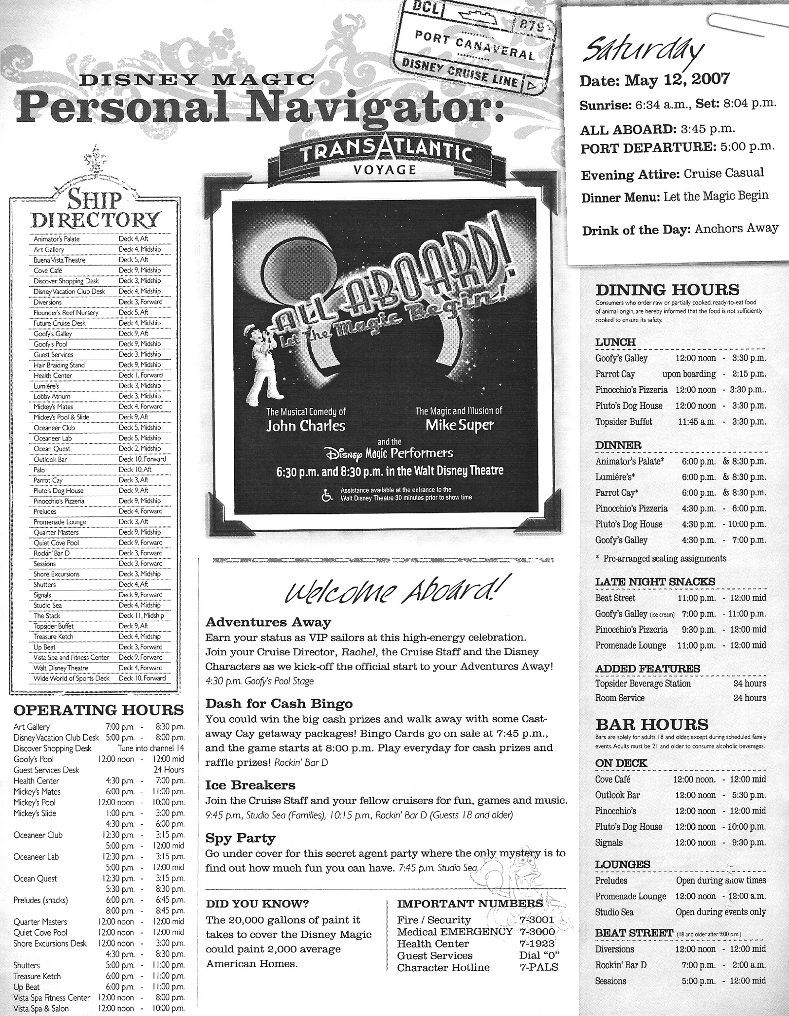 0001 Saturday May 12, 2007 Navigator pg1