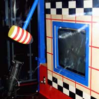 "Shatter Lab"Kids get to pull a rope attached to a large hammer, which when released, crashes into a TV picture tube.