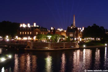 The France pavilion at Epcot's World Showcase features authentic French merchandise and dining  in Walt Disney World.