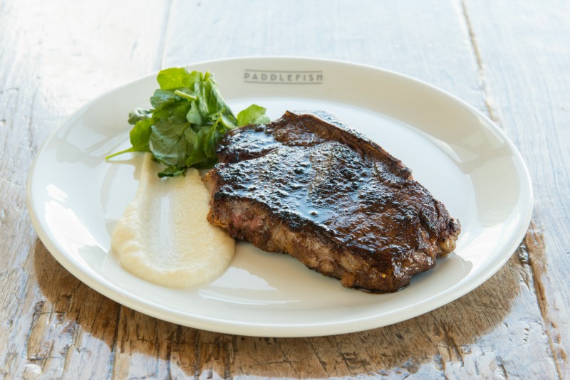New York Strip with Cauliflower Puree