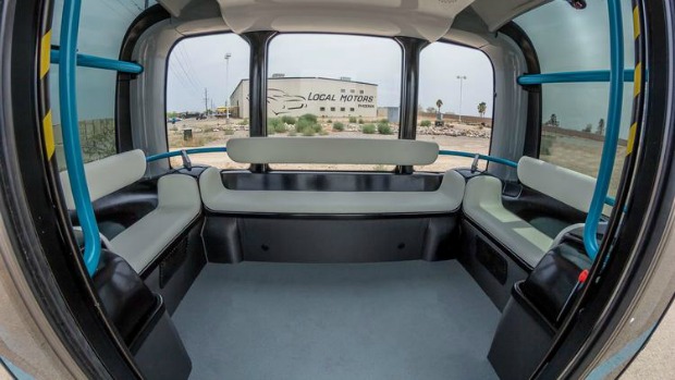 driverless shuttle inside