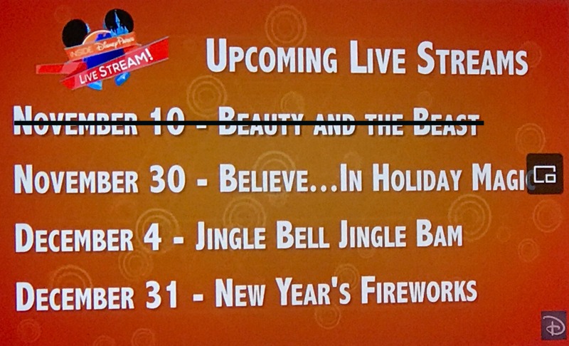 Upcoming DisneyParksLIVE Streams