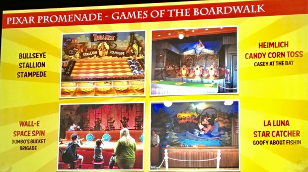 Artist rendering of the new arcade games designed for the new Pixar Pier in Disney California Adventure, as shown March 8, 2018 at Walt Disney Imagineering, Glendale. Drawing courtesy of Disney, photo by Marla Jo Fisher