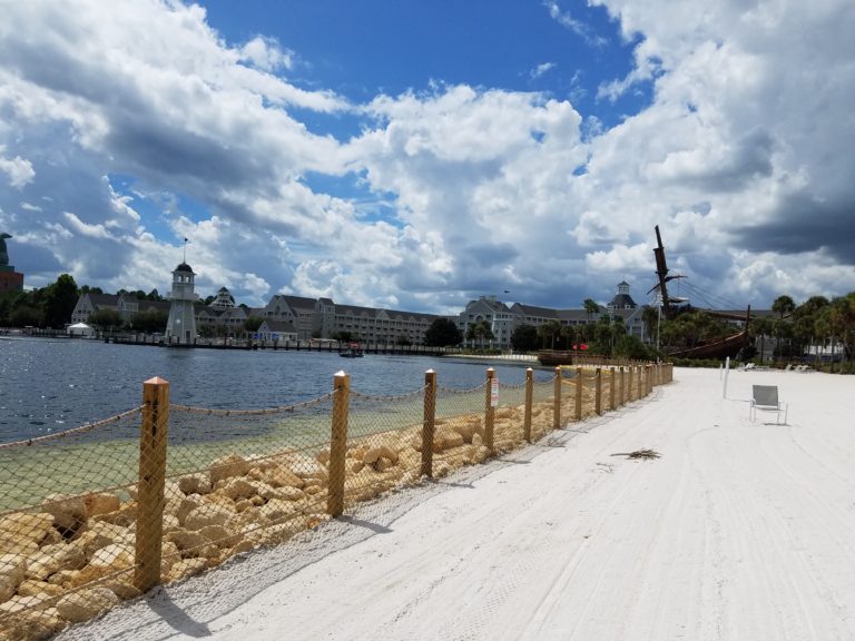Rocks added to shoreline at Disney’s Yacht & Beach Club beach