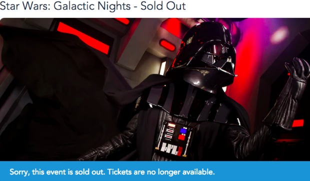 One-night Star Wars hard ticket event planned for Disney’s Hollywood Studios Star Wars Galactic Nights Sold Out Star Wars Galactic Nights Sold Out