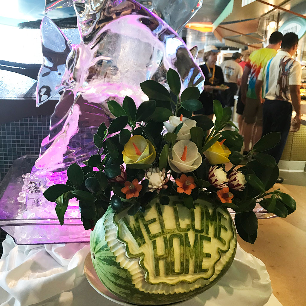 Welcome home fruit display.