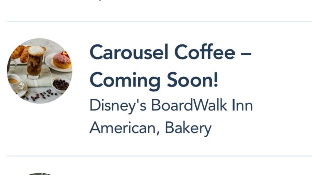 Full Menu & Prices Released for New Coffee Shop Coming to Disney’s BoardWalk Inn! carousel-coffee-menu