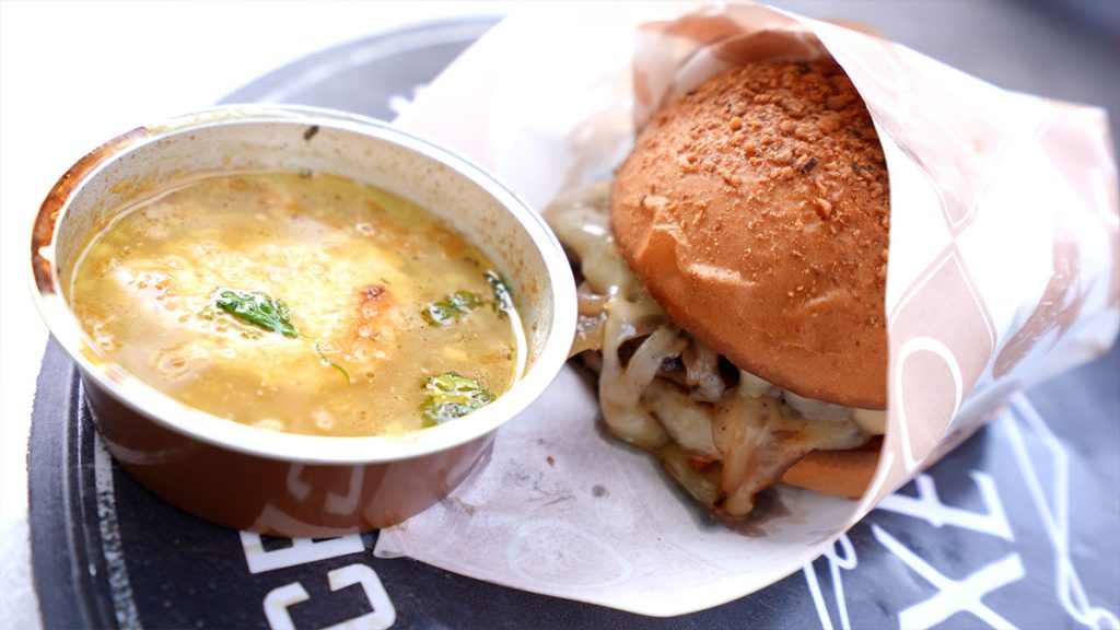 Disney Dining Review: D-Luxe French Onion Soup Burger + Salt & Straw