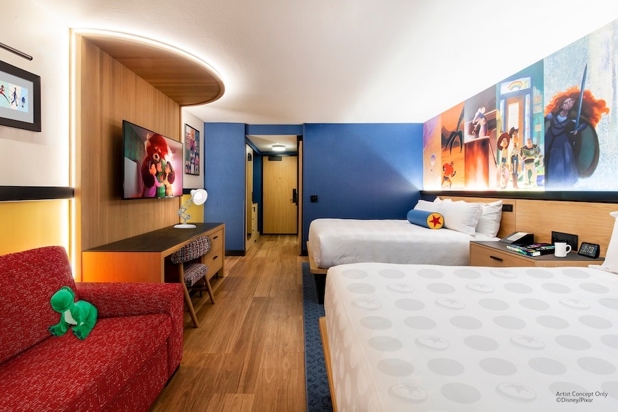 Opening Date & New Details Announced for Pixar Place Hotel at Disneyland pixar-place-room-rendering-dlr