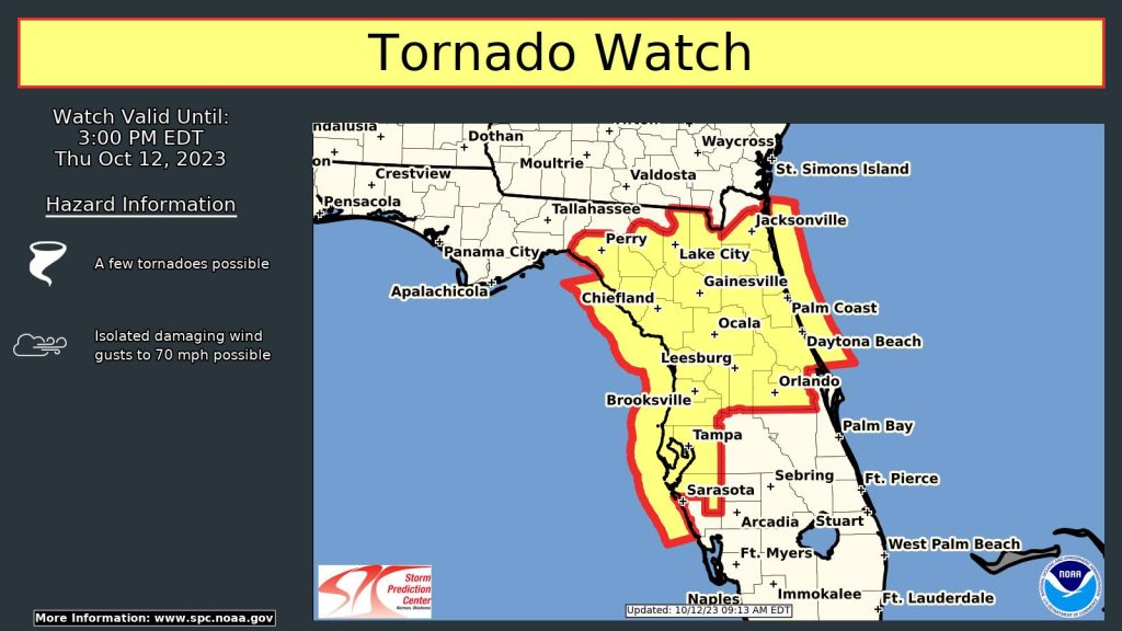Tornado Watch Issued Thursday for Walt Disney World Area thurs-oct-12-tornado-watch-wdw