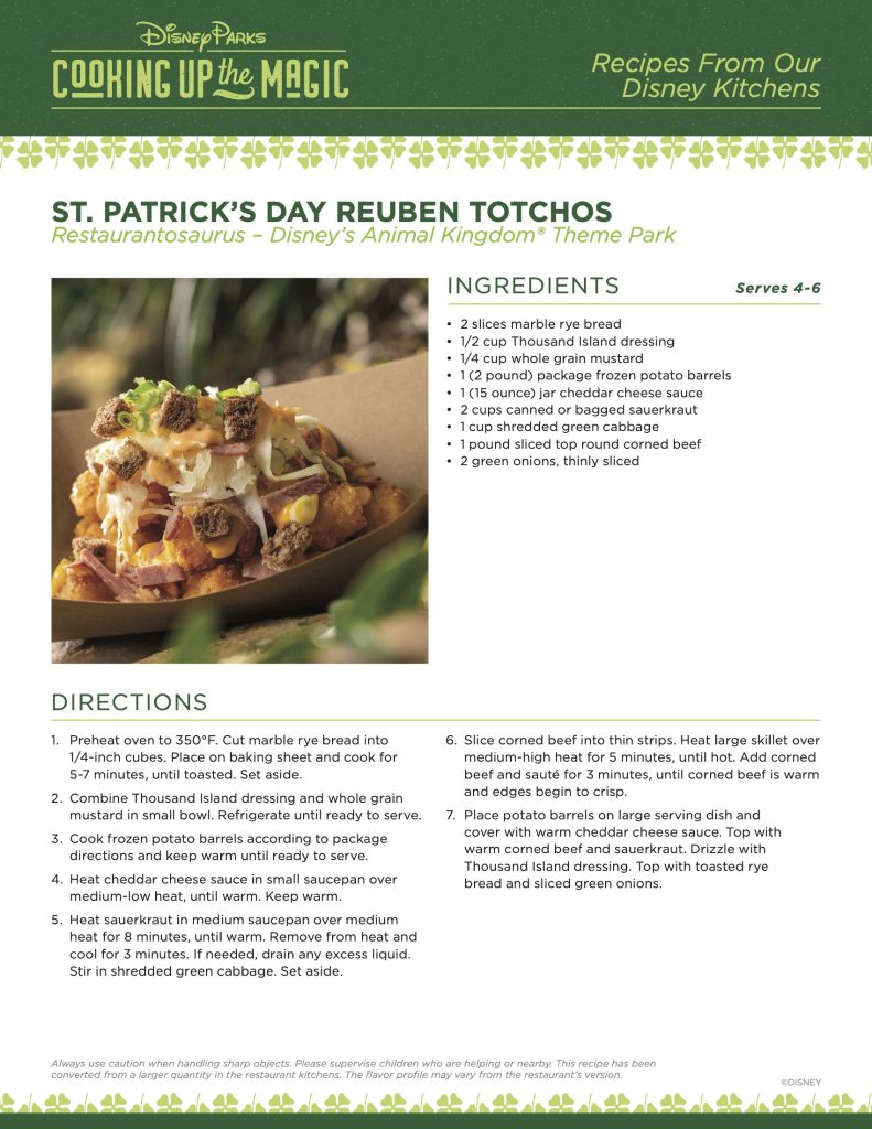 Reuben-Totchos-RECIPE – WDWINFO.COM Let’s Make St. Patrick’s Day Reuben Totchos from Animal Kingdom Reuben-Totchos-RECIPE