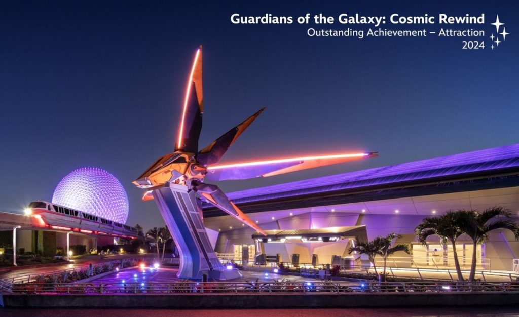 Disney Receives Outstanding Achievement Award for Guardians of the Galaxy: Cosmic Rewind