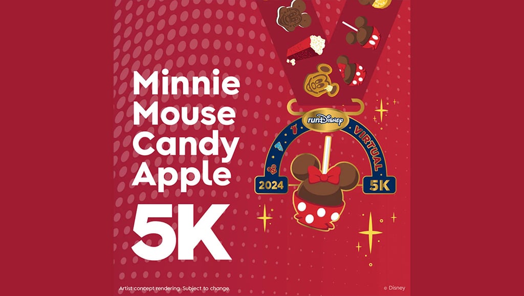 runDisney-mickey-mouse-candy-apple-5k-medal – WDWINFO.COM runDisney Reveals Finisher Medals for 2024 Virtual Series runDisney-mickey-mouse-candy-apple-5k-medal
