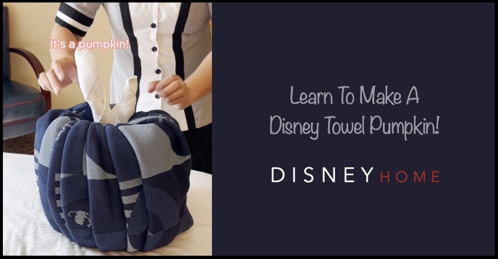 How To Fold Disney’s Towel Pumpkin for Halfway to Halloween! Disney-Towel-Pumpkin-