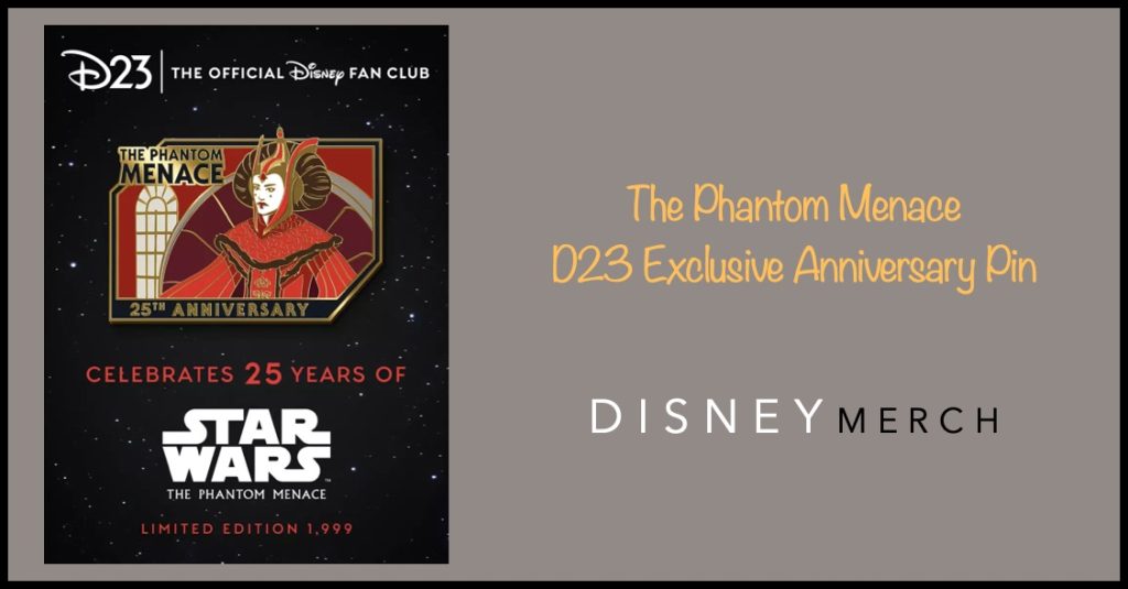New D23-Exclusive The Phantom Menace 25th Anniversary Pin Phantom Menance Pin Header
