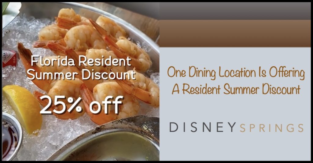 Limited Time 25% Resident Discount At Disney Restaurant Dining Discount
