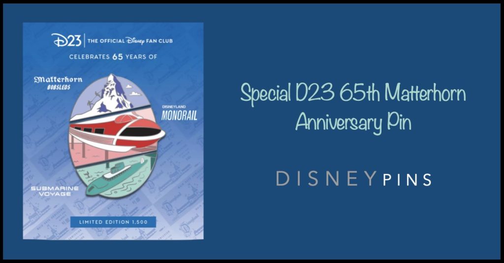 D23-Exclusive New Matterhorn Bobsleds 65th Anniversary Pin Matterhorn Pin Header