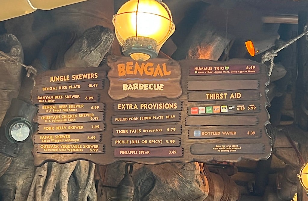 Bengal Barbecue Menu – WDWINFO.COM The Disneyland Snack Attack Hack You Need to Know About! Bengal Barbecue Menu