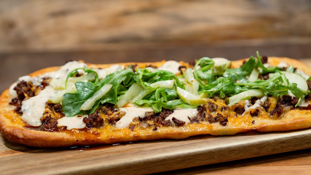 New Cheeseburger Flatbread at Red Rose Taverne in Disneyland Cheeseburger Flatbread