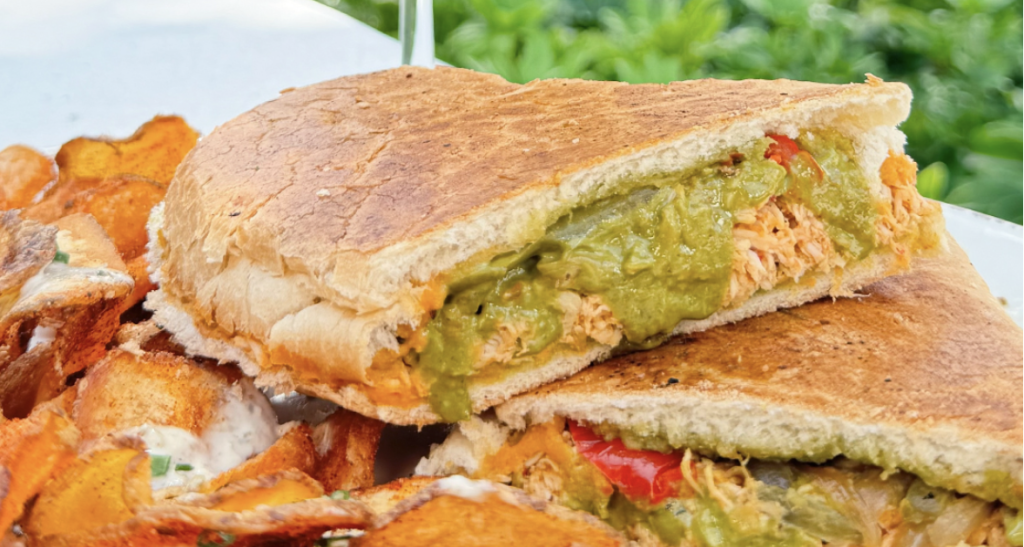 The Limited-Time Chicken Tinga Sandwich at Homecomin’ Chicken Tinga Sandwich Header