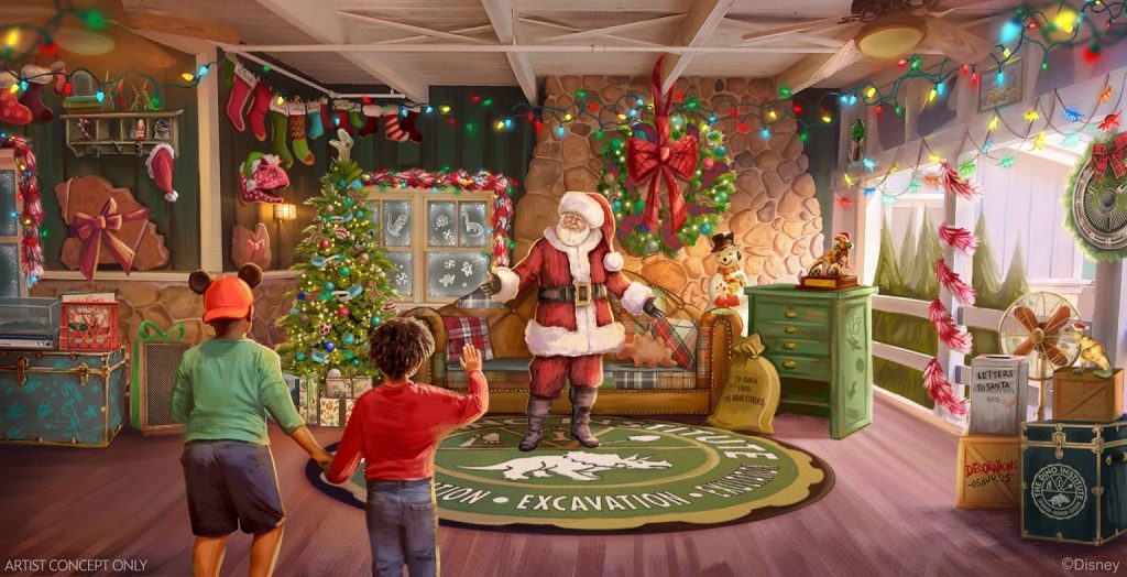 New Holiday Festivities at Animal Kingdom & Hollywood Studios 2024-wdw-holidays-dinoland-santa