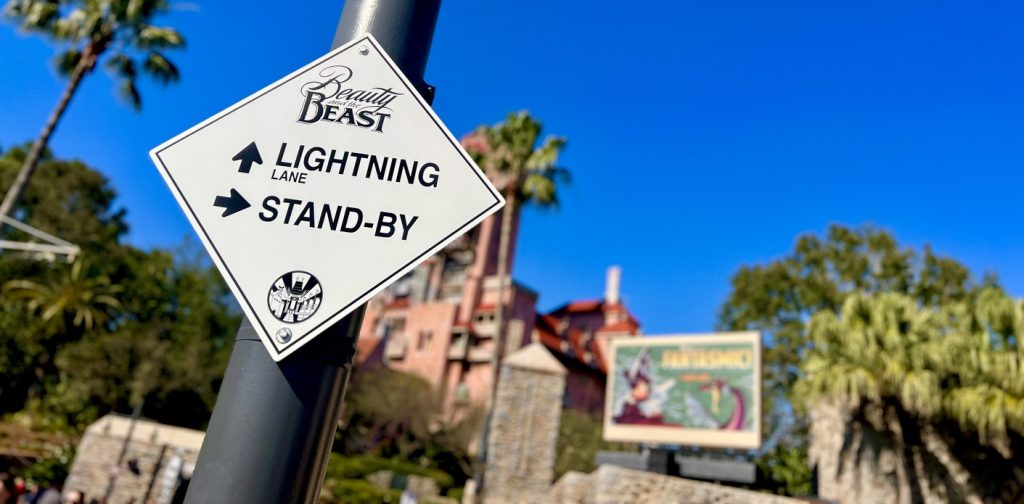 Disney is Still “Learning to Use” Lightning Lane Premier hollywood studios beauty and the beast Photo_2lightning lane sign _ Chloe