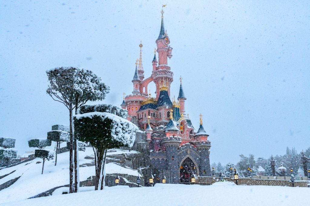 Can You Imagine Your Favorite Disney Park Covered in Snow? Disneyland Paris Snow Castle Large