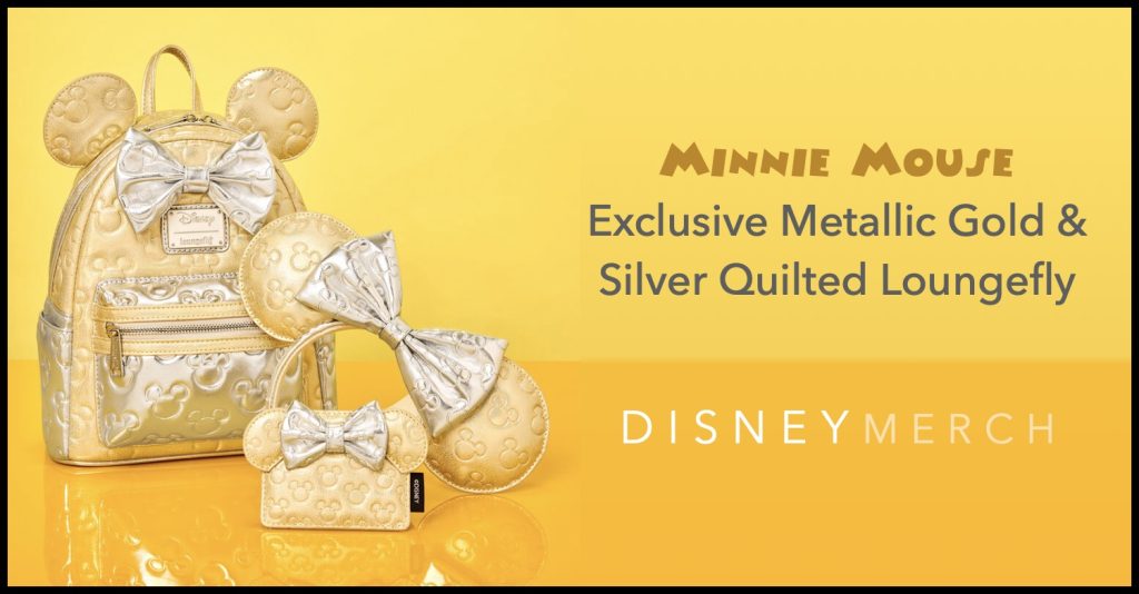 New Minnie Mouse Metallic Gold & Silver Quilted Loungefly Loungefly old and silver