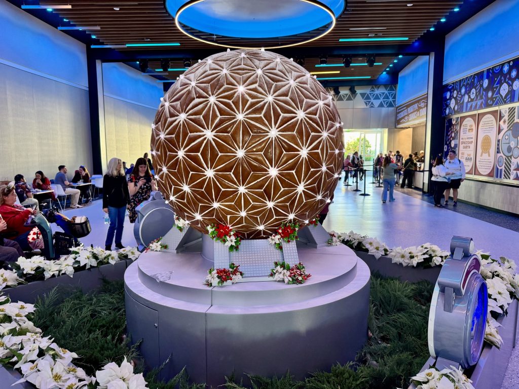 A Grand & Miraculous Gingerbread Display at EPCOT gingerbread spaceship earth epcot festival of the holidays 2024 _ Chloe 2