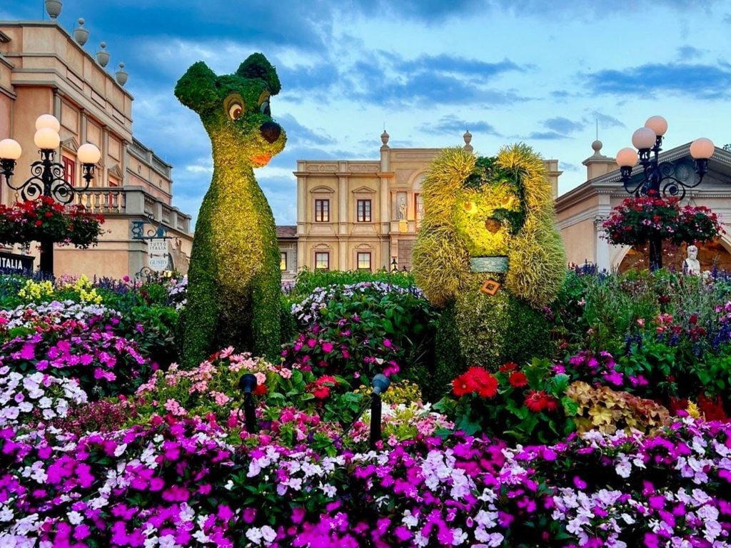 FULL Disney Character Topiary List | 2025 EPCOT Flower & Garden Festival epcot-flower-garden-lady-tramp-topiary