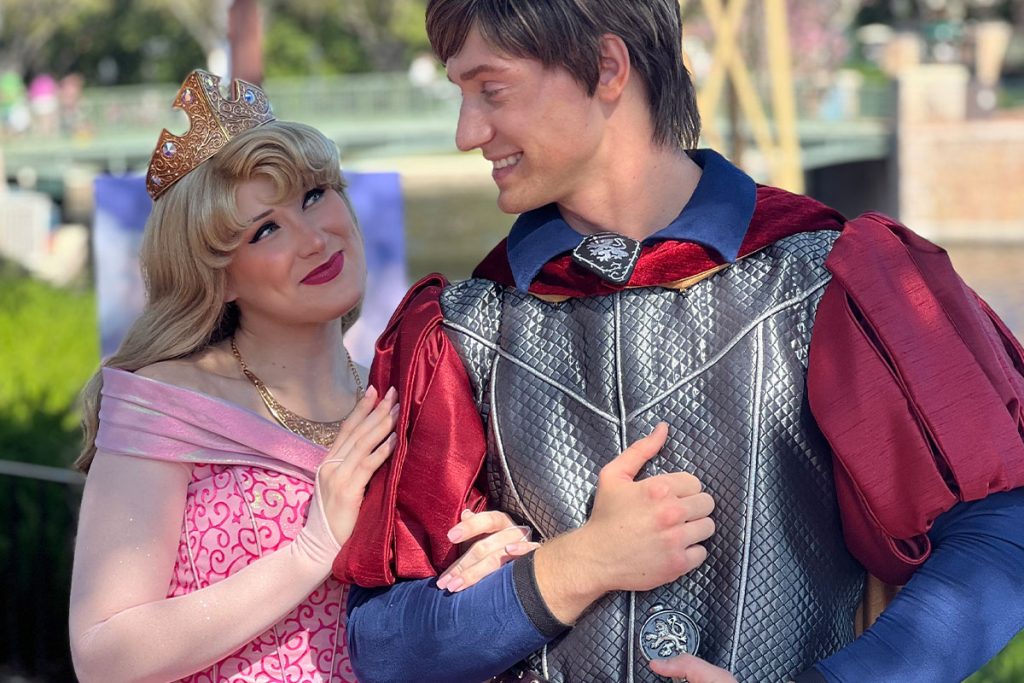 Characters Meeting at Disney Parks With Partners for Valentine’s Day sleeping-beauty-aurora-prince-closeup