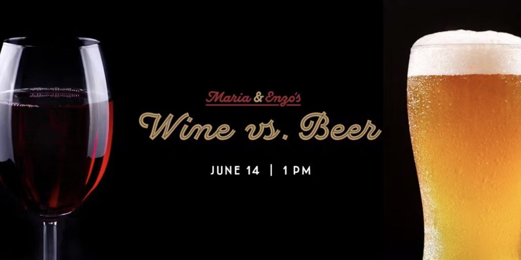 New Wine vs. Beer Lunch at Maria & Enzo’s in Disney Springs Win V Beer June