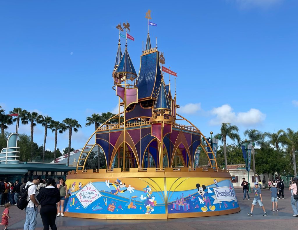 disneyland-esplanade-music-box-70th-01 – WDWINFO.COM Can You Experience Disneyland’s 70th in a Day? disneyland-esplanade-music-box-70th-01