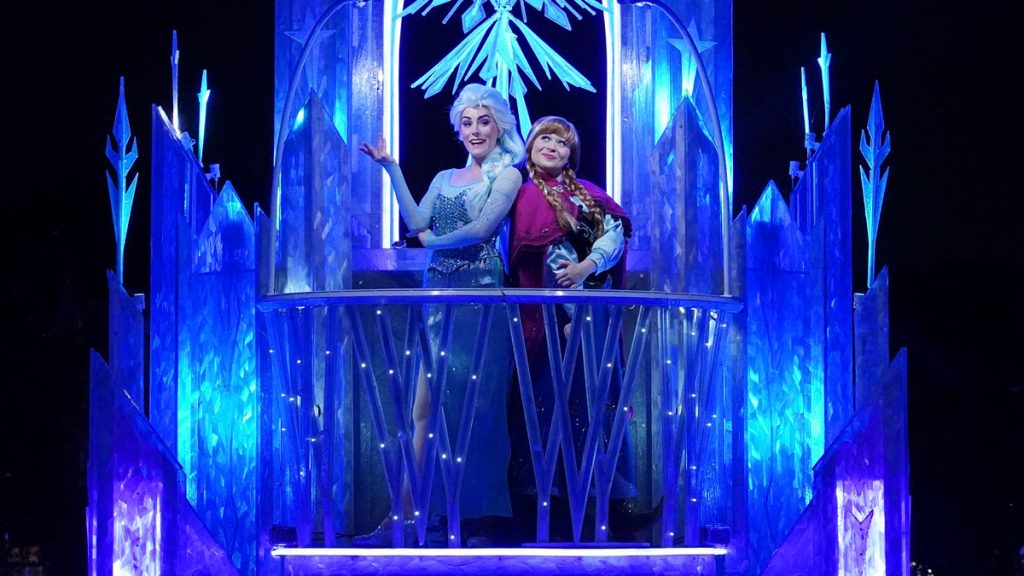Anna & Elsa Return to ‘Paint the Night’ Parade for Disneyland’s 70th