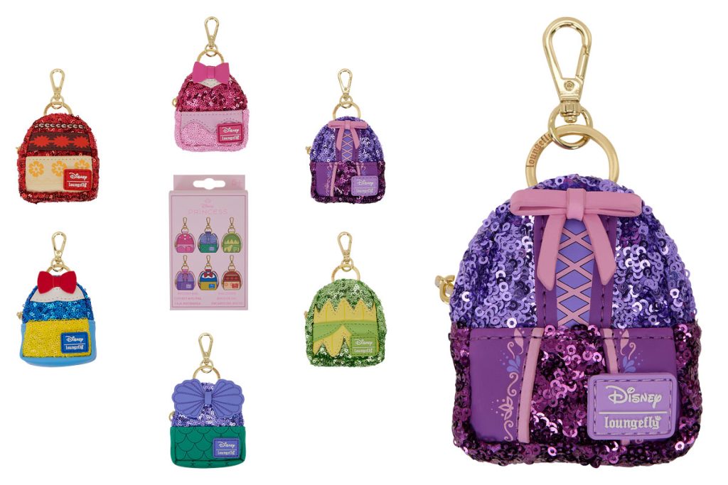 Check Out These NEW Disney Princess Mystery Mini Backpack Keychain Charms loungefly-mini-backpack-mystery-keychains