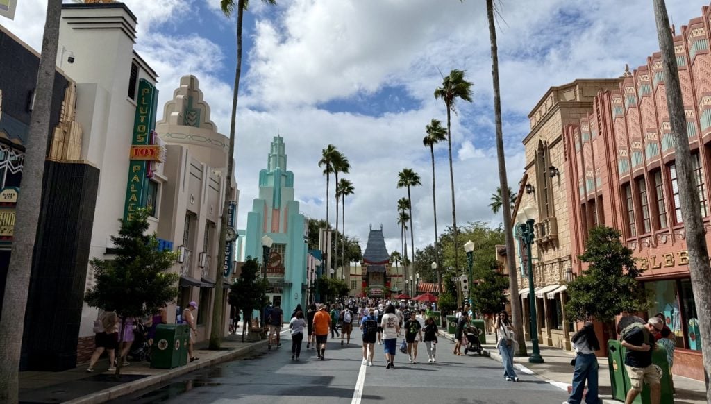 5 Tips For Longer Lasting Energy On Your Disney Park Days WDW Hollywood Studios Disney World Zoe Wood 2025 Street crowd walking Large