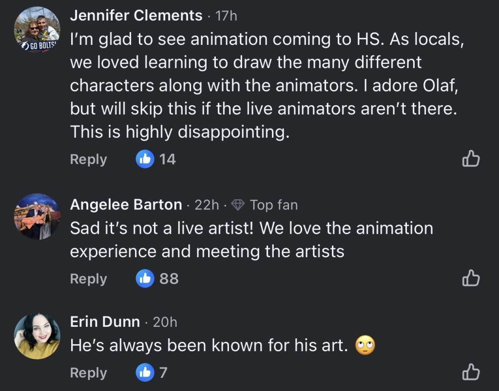 Screenshot – WDWINFO.COM Disney Fans React to Live Animator Removal at Hollywood Studios Screenshot Screenshot