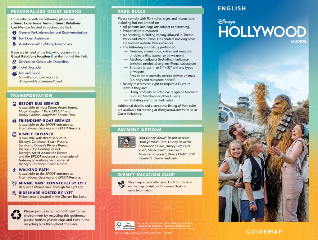DHS Map 3-2-26 cover – WDWINFO.COM Rock ‘n’ Roller Coaster Now Closed; New Disney’s Hollywood Studios Map DHS Map 3-2-26 cover