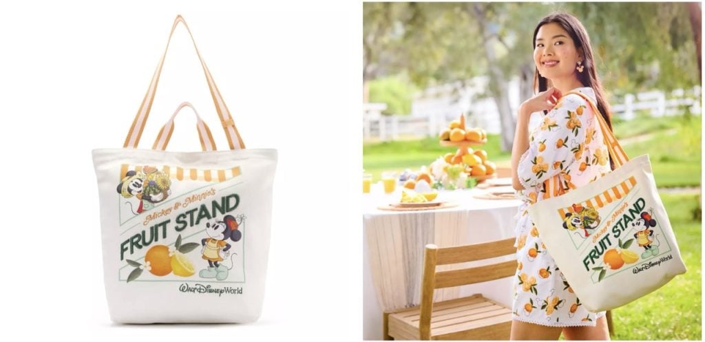 Disney Merch Fruit Stand Tote Large – WDWINFO.COM New Disney Merch: Mickey & Friends Fruit Stand Collection Disney Merch Fruit Stand Tote Large
