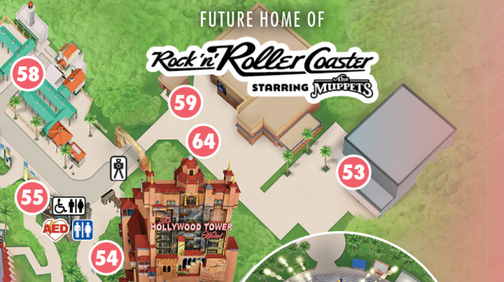 Rock ‘n’ Roller Coaster Now Closed; New Disney’s Hollywood Studios Map rock n roller coaster starring the muppets_map
