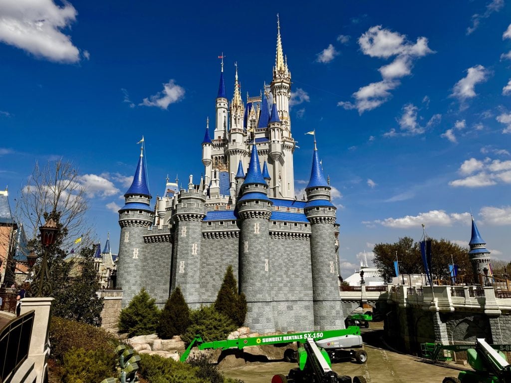 cinderella castle paint progress_mar 2026 3 – WDWINFO.COM What Disney World Rides are CLOSED in April 2026? cinderella castle paint progress_mar 2026 3
