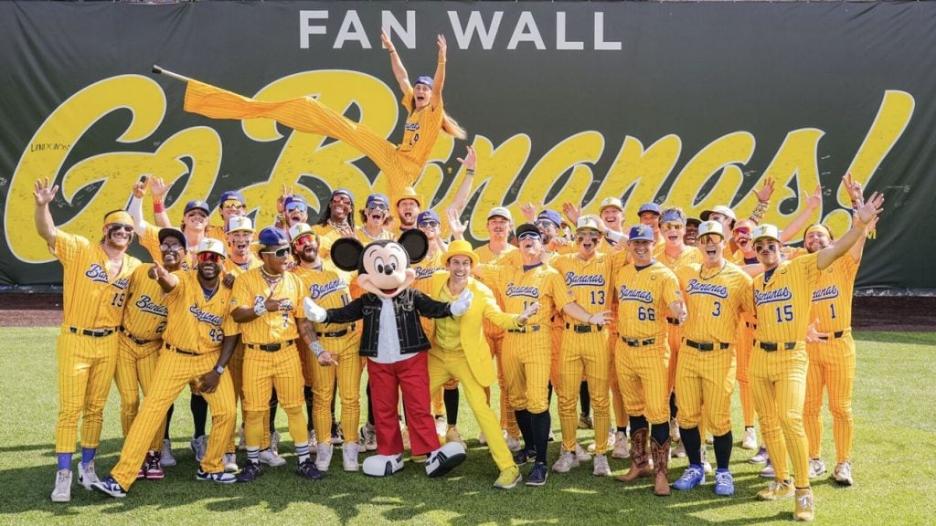 Disney+ to Stream Banana Bowl Championship This October savannah-bananas-mickey-mouse