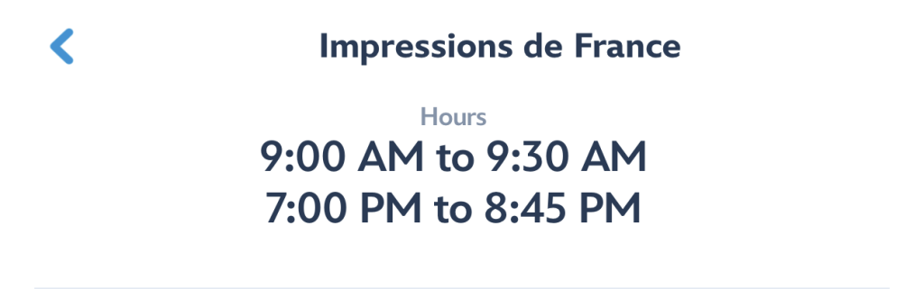 impressions schedule MDE – WDWINFO.COM EPCOT’s Impressions de France Still Deserves Better Than Its Current Schedule impressions schedule MDE