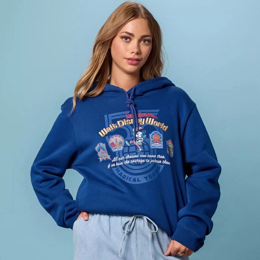 55th Walt Disney World Anniversary Merch Preview Hoodie Large | WDWINFO.COM A Closer Look: New Walt Disney World 55th Anniversary Hoodie 55th Walt Disney World Anniversary Merch Preview Hoodie Large