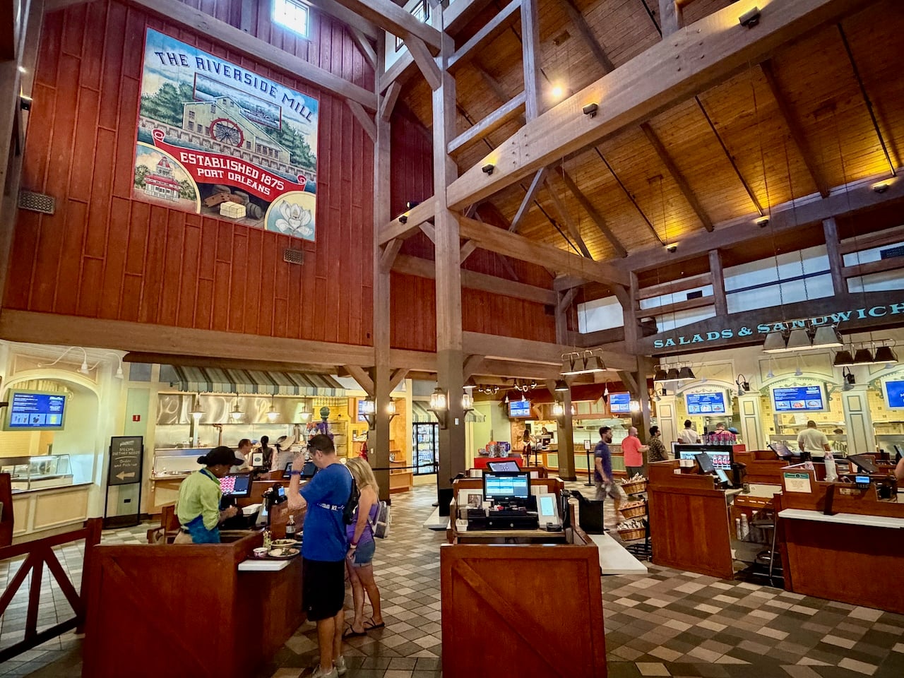 Dining area inside Riverside Mill Food Court