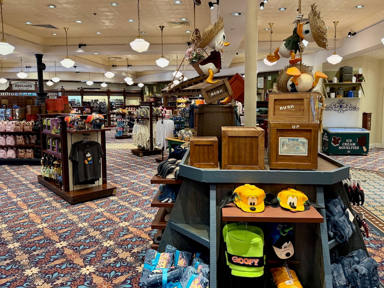 Disney merchandise inside Fulton’s General Store