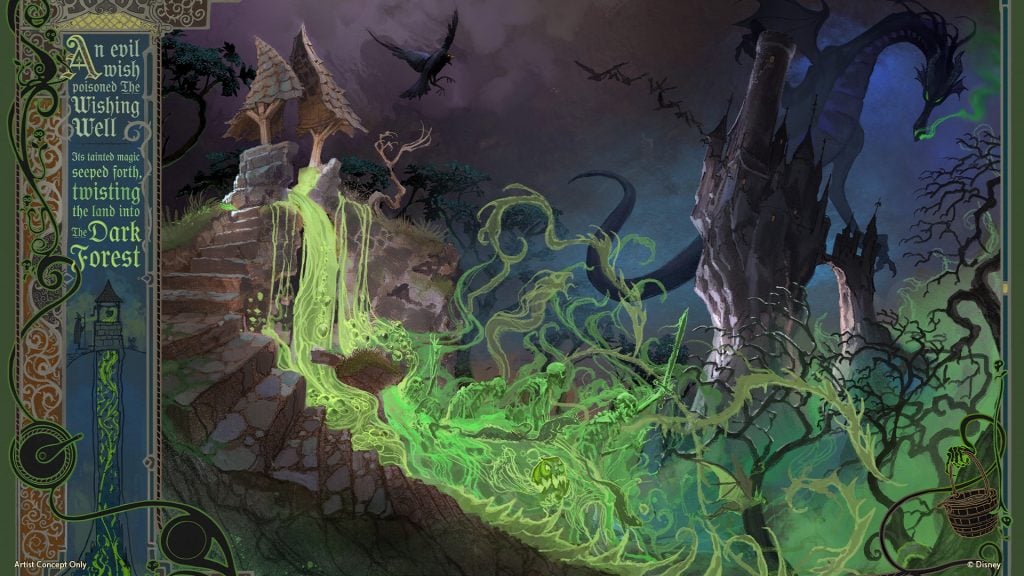 concept-art-villains-land-magic-kingdom-disney-world-1 | WDWINFO.COM Villains Land: Welcome Back, Snow White’s Scary Adventures? concept-art-villains-land-magic-kingdom-disney-world-1