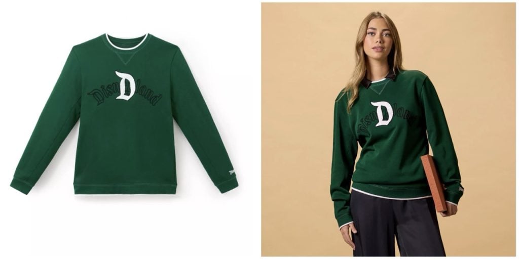 Disney merch Green Sweat Large | WDWINFO.COM New Disney Merch: Disneyland ‘D’ Collection Arrives Disney merch Green Sweat Large