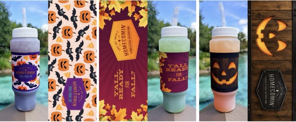 Homecomin Drinks Large | WDWINFO.COM New Halloween Squeeze Bottles for Homecomin’ at Disney Springs Homecomin Drinks Large