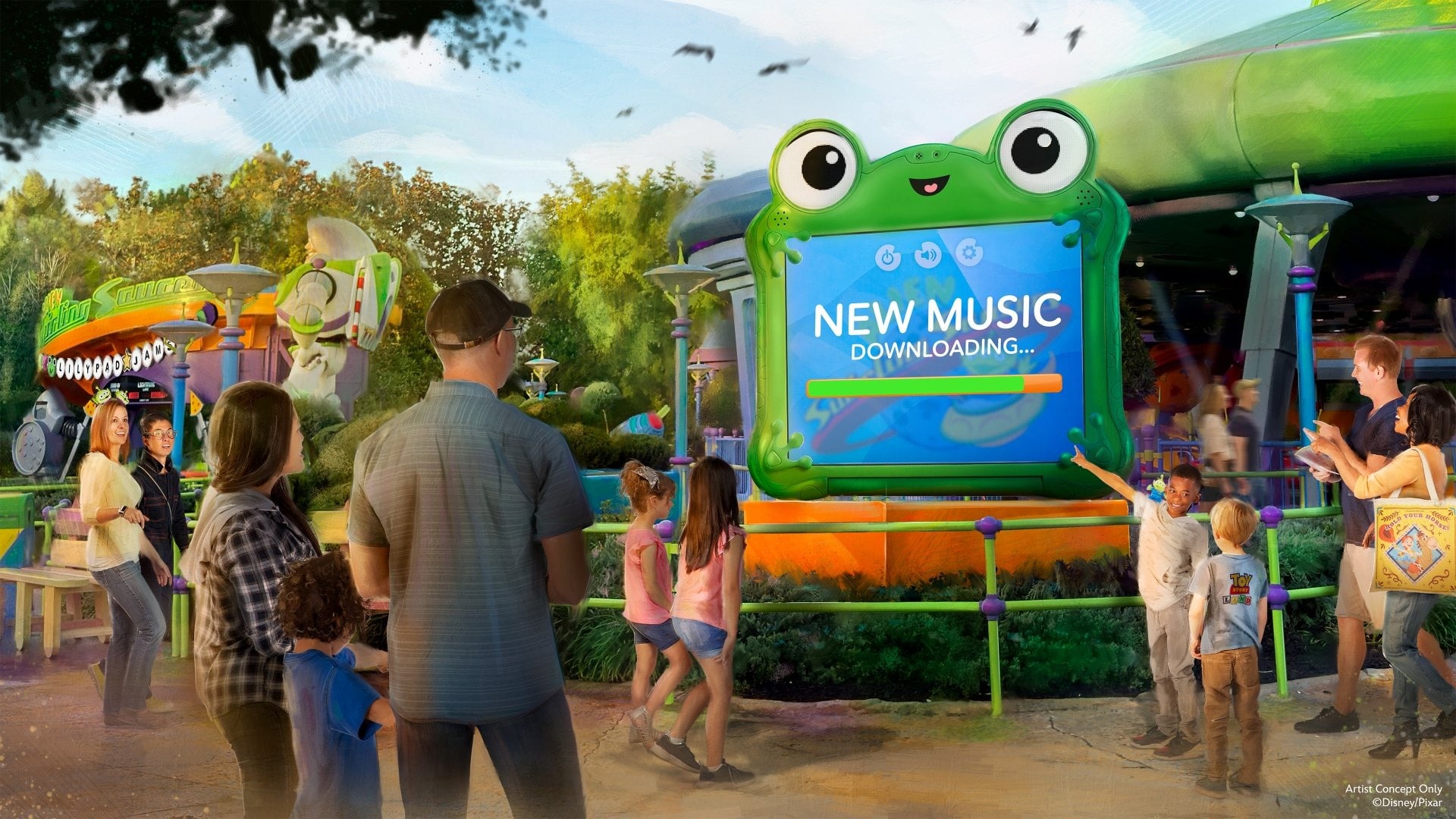 NEW Music Coming to Alien Swirling Saucers With ‘Toy Story 5’ Lilypad alien-swirling-saucers-lilypad